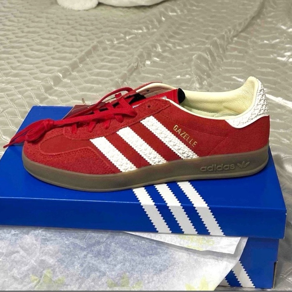 Adidas Gazelle Red and White Sneakers